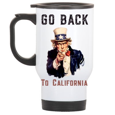 Funny Go Back To California Conservative Stainless Steel Travel Mug