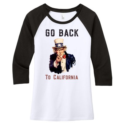 Funny Go Back To California Conservative Women's Tri-Blend 3/4-Sleeve Raglan Shirt