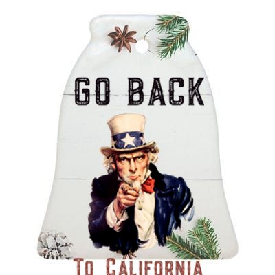 Funny Go Back To California Conservative Ceramic Bell Ornament