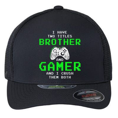 Funny Gaming Brothers Tee Gamer Gifts Flexfit Unipanel Trucker Cap