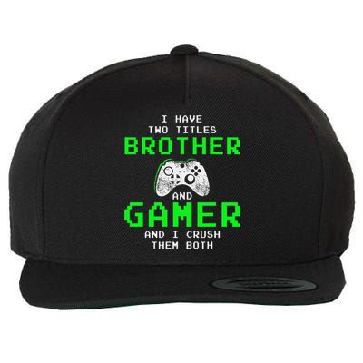 Funny Gaming Brothers Tee Gamer Gifts Wool Snapback Cap