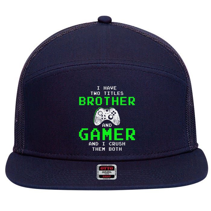 Funny Gaming Brothers Tee Gamer Gifts 7 Panel Mesh Trucker Snapback Hat