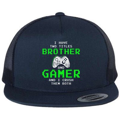 Funny Gaming Brothers Tee Gamer Gifts Flat Bill Trucker Hat