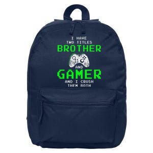 Funny Gaming Brothers Tee Gamer Gifts 16 in Basic Backpack