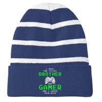 Funny Gaming Brothers Tee Gamer Gifts Striped Beanie with Solid Band