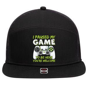 Funny Gaming Boy Girl Men Gamer Video Game 7 Panel Mesh Trucker Snapback Hat