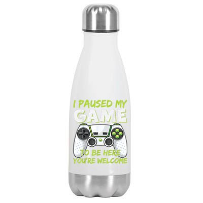 Funny Gaming Boy Girl Men Gamer Video Game Stainless Steel Insulated Water Bottle