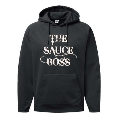 Funny Grilling Bbq T The Sauce Boss Grill Daddy Performance Fleece Hoodie