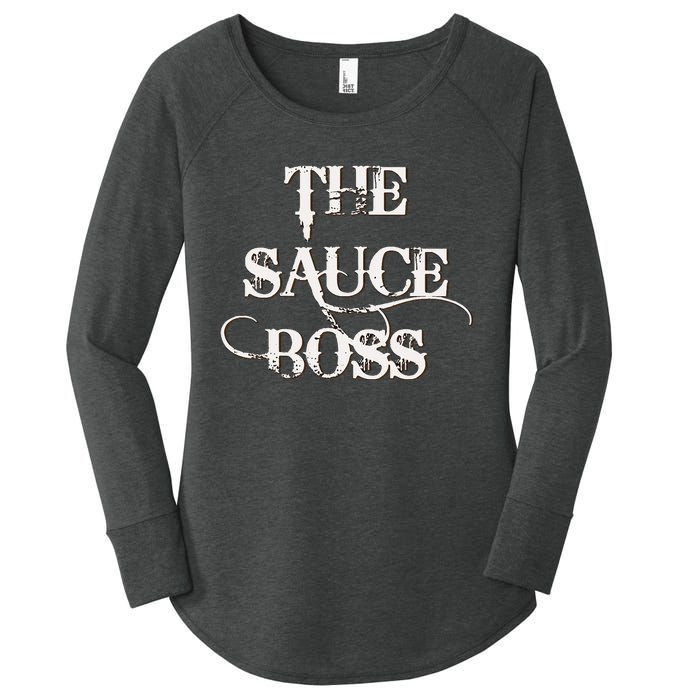 Funny Grilling Bbq T The Sauce Boss Grill Daddy Women's Perfect Tri Tunic Long Sleeve Shirt