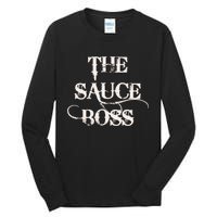 Funny Grilling Bbq T The Sauce Boss Grill Daddy Tall Long Sleeve T-Shirt