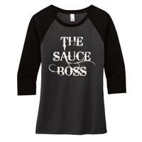 Funny Grilling Bbq T The Sauce Boss Grill Daddy Women's Tri-Blend 3/4-Sleeve Raglan Shirt