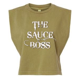 Funny Grilling Bbq T The Sauce Boss Grill Daddy Garment-Dyed Women's Muscle Tee