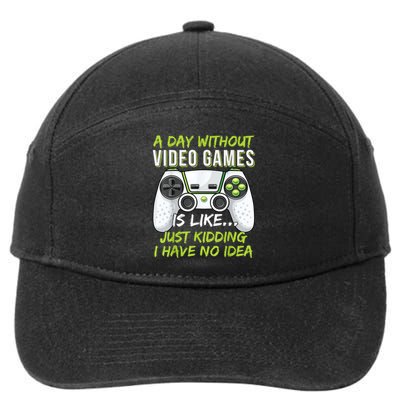 Funny Gaming Boy Girl Men Gamer Video Game 7-Panel Snapback Hat