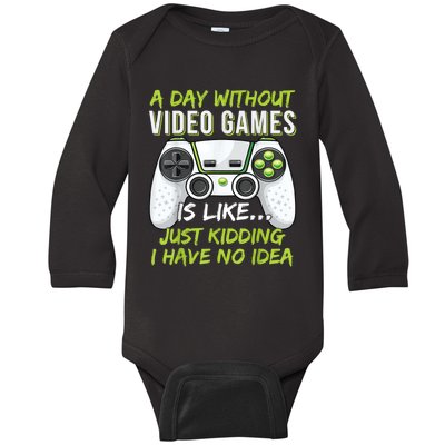 Funny Gaming Boy Girl Men Gamer Video Game Baby Long Sleeve Bodysuit