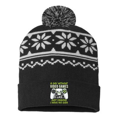 Funny Gaming Boy Girl Men Gamer Video Game USA-Made Snowflake Beanie