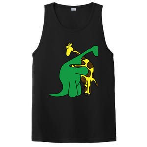 Funny Good Boy Dinosaur Hugging a Giraffe Movie Fan Gift PosiCharge Competitor Tank