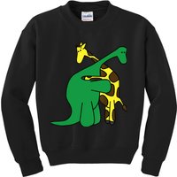 Funny Good Boy Dinosaur Hugging a Giraffe Movie Fan Gift Kids Sweatshirt