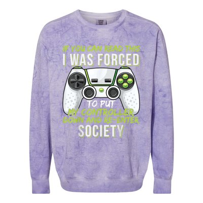 Funny Gaming Boy Girl Men Gamer Video Game Colorblast Crewneck Sweatshirt