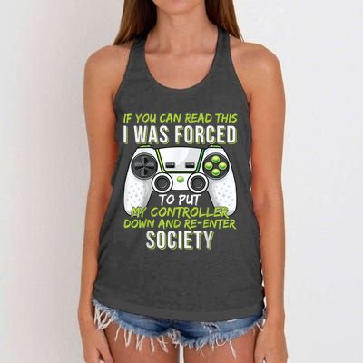 Funny Gaming Boy Girl Men Gamer Video Game Women's Knotted Racerback Tank