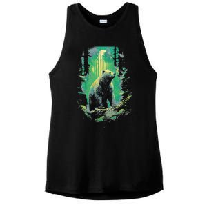 Forest Grizzly Bear Bear Mystic Ladies PosiCharge Tri-Blend Wicking Tank