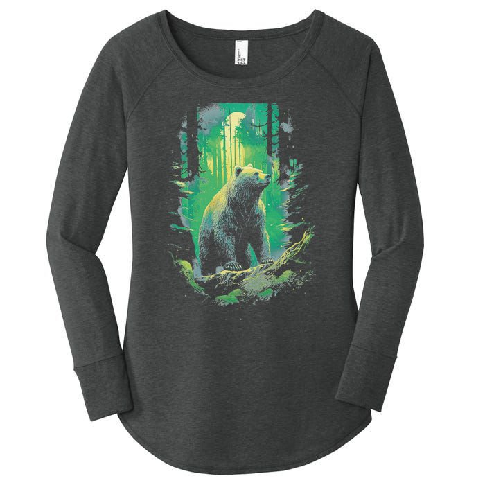 Forest Grizzly Bear Bear Mystic Women's Perfect Tri Tunic Long Sleeve Shirt