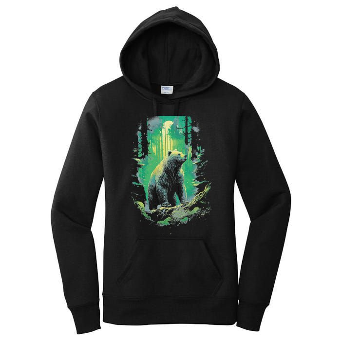 Forest Grizzly Bear Bear Mystic Women's Pullover Hoodie