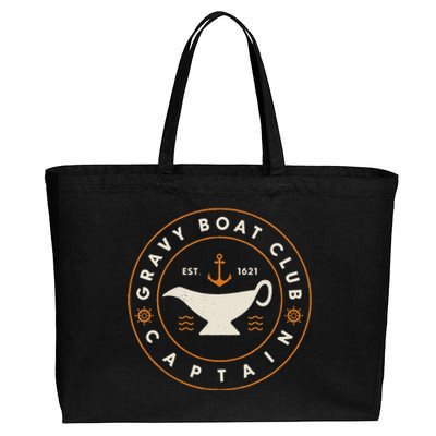 Funny Gravy Boat Captain Thanksgiving Cotton Canvas Jumbo Tote