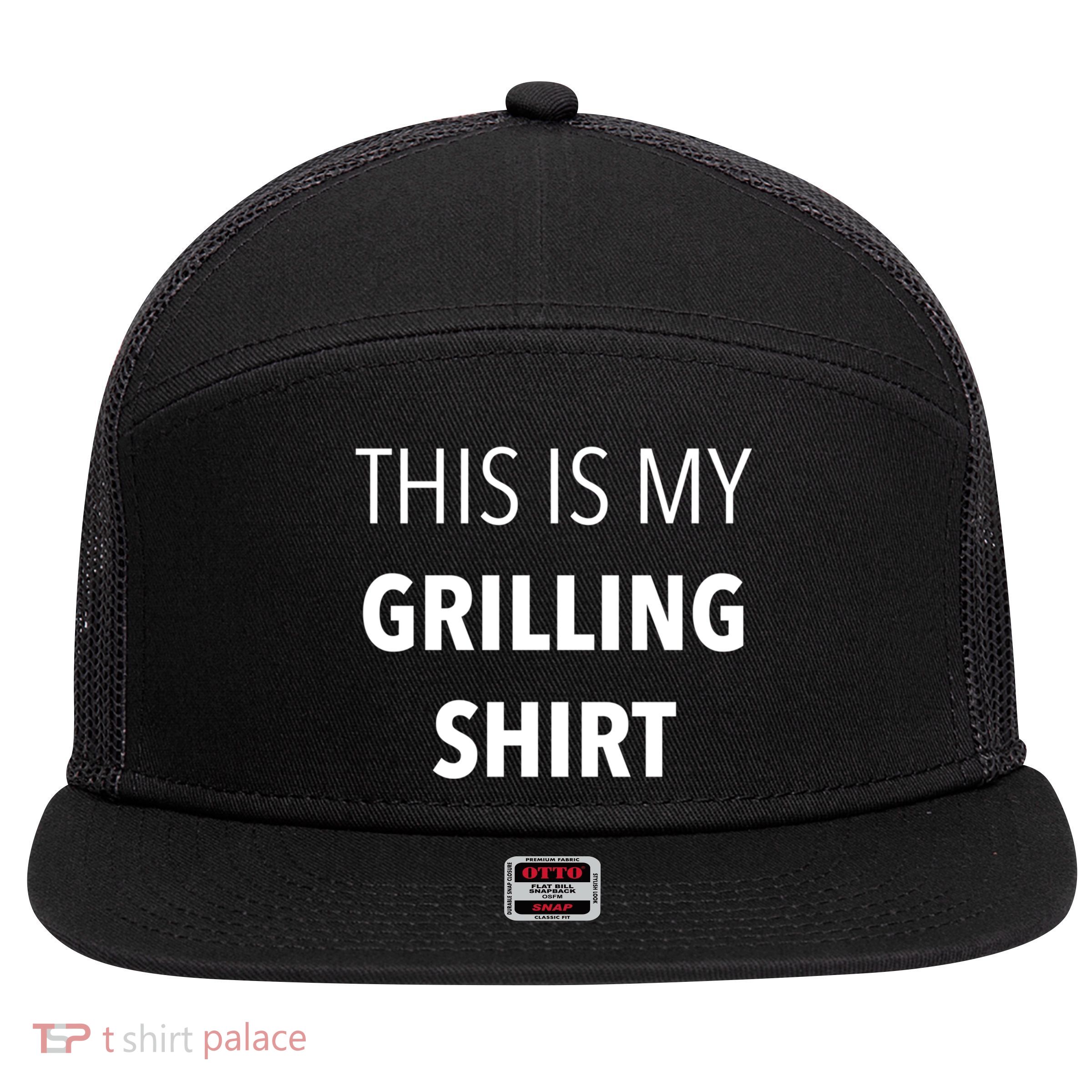 Funny Grilling Bbq Dad Father's Day Gift Sarcastic Gift 7 Panel Mesh Trucker Snapback Hat