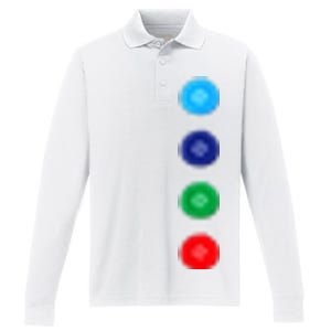 Four Groovy Buttons Blue Cat Funny Halloween Costume Performance Long Sleeve Polo