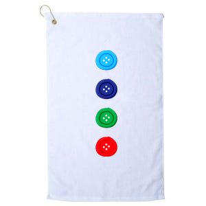 Four Groovy Buttons Blue Cat Funny Halloween Costume Platinum Collection Golf Towel