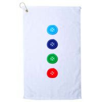 Four Groovy Buttons Blue Cat Funny Halloween Costume Platinum Collection Golf Towel