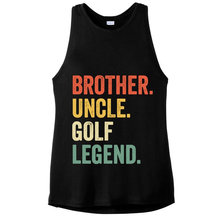 Funny Golfer Brother Uncle Golf Legend Golfing Vintage Ladies PosiCharge Tri-Blend Wicking Tank