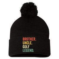 Funny Golfer Brother Uncle Golf Legend Golfing Vintage Pom Pom 12in Knit Beanie