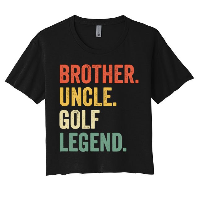 Funny Golfer Brother Uncle Golf Legend Golfing Vintage Crop Top