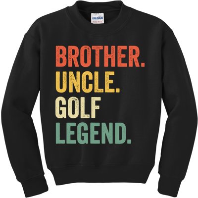 Funny Golfer Brother Uncle Golf Legend Golfing Vintage Kids Sweatshirt