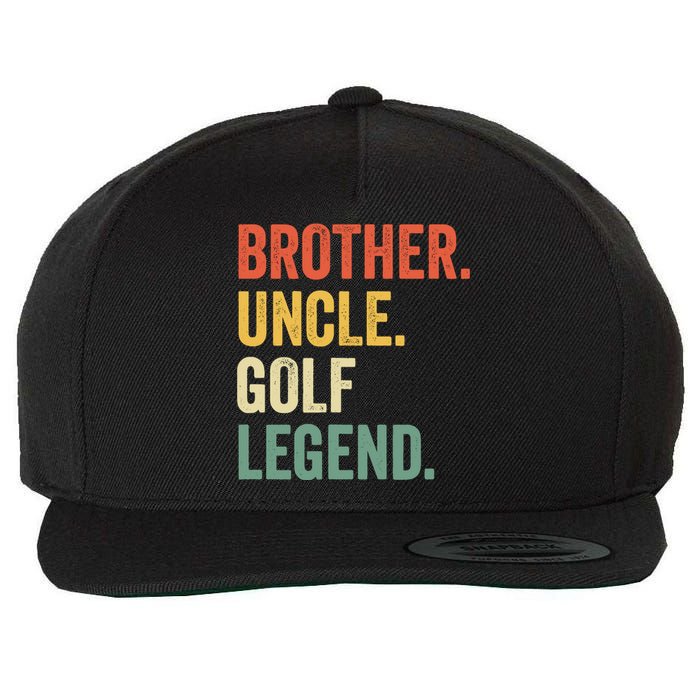 Funny Golfer Brother Uncle Golf Legend Golfing Vintage Wool Snapback Cap