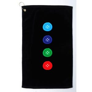 Four Groovy Buttons Blue Cat Funny Halloween Cute Platinum Collection Golf Towel