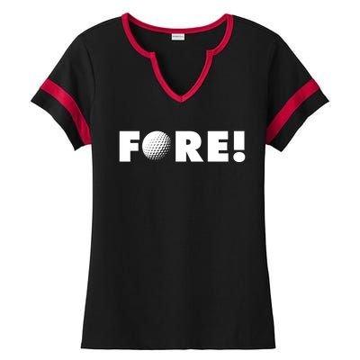 Fore Golf Ball Golf Lover Ladies Halftime Notch Neck Tee