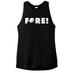 Fore Golf Ball Golf Lover Ladies PosiCharge Tri-Blend Wicking Tank