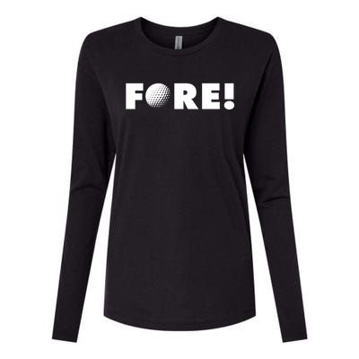 Fore Golf Ball Golf Lover Womens Cotton Relaxed Long Sleeve T-Shirt