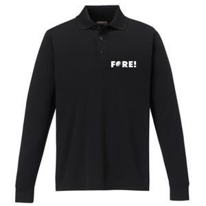 Fore Golf Ball Golf Lover Performance Long Sleeve Polo