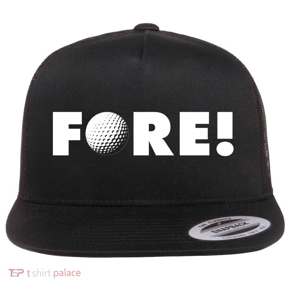 Fore Golf Ball Golf Lover Flatbill Hat