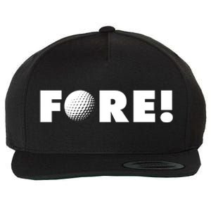 Fore Golf Ball Golf Lover Wool Snapback Cap