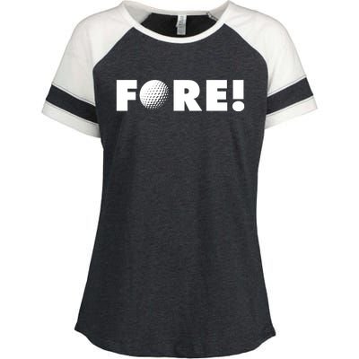 Fore Golf Ball Golf Lover Enza Ladies Jersey Colorblock Tee