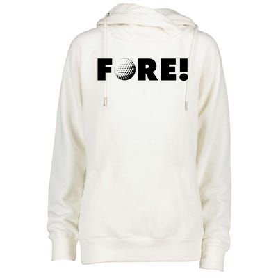 Fore Golf Ball Golf Lover Womens Funnel Neck Pullover Hood