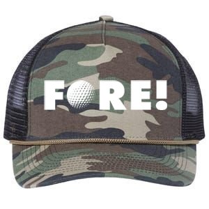 Fore Golf Ball Golf Lover Retro Rope Trucker Hat Cap