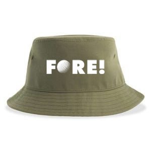 Fore Golf Ball Golf Lover Sustainable Bucket Hat