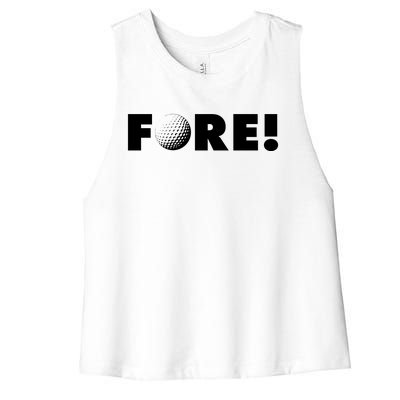 Fore Golf Ball Golf Lover Women's Racerback Cropped Tank