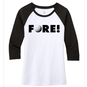 Fore Golf Ball Golf Lover Women's Tri-Blend 3/4-Sleeve Raglan Shirt