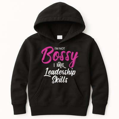 Funny Girl Boss I'm Not Bossy I Have Leadership Skills Kids Hoodie